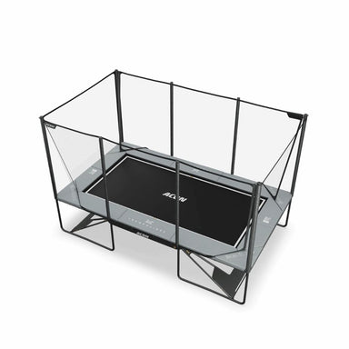 ACON X 17ft Rectangular Trampoline with Net and Ladder, Light Grey.