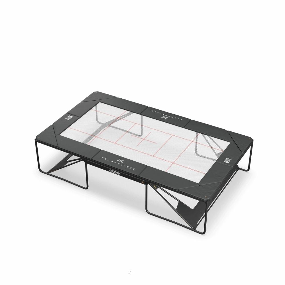 Acon X Competition trampoline mat for indoor trampolining assembled to the trampoline