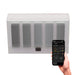 Smart heat eclipse controller, five channel with a hand holding a smartphone displaying app controls on a white background