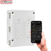 Smart heat eclipse controller device with a smartphone app interface on a white background