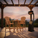 Bar height bistro set for 2 with 30" pedestal table, inluding a Bromic Tungsten Portable Gas Heater