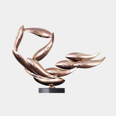 Breeze Copper Organic Abstract Steel Sculpture in a clear background
