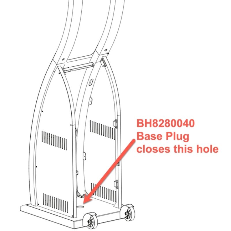 Bromic Base Plug for Tungsten Portable - in sketch showing the location