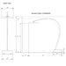 Bromic Eclipse Electric Portable Heater - Technical drawing of a ceiling and wall clearance with dimensions
