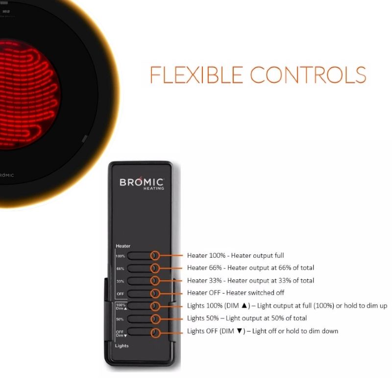 Bromic Heating Remote Control with variable output settings 