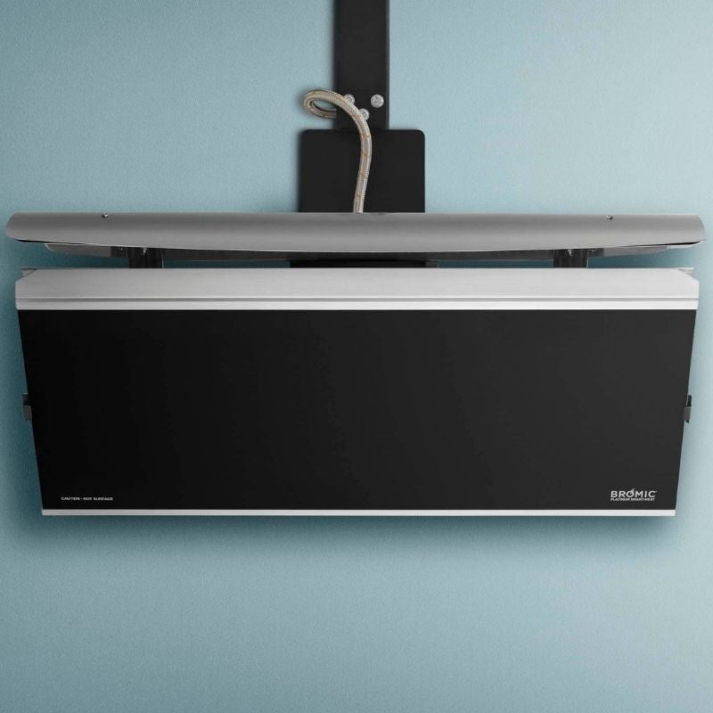 Sleek Black front Platinum Gas Heater with mounting pole