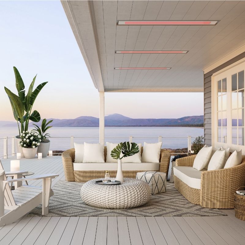 316 Stainless Electric Radiant Heaters at Beach House Patio