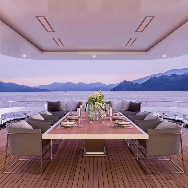 Stainless Steel Electric Heaters Yacht Fantail recess mount