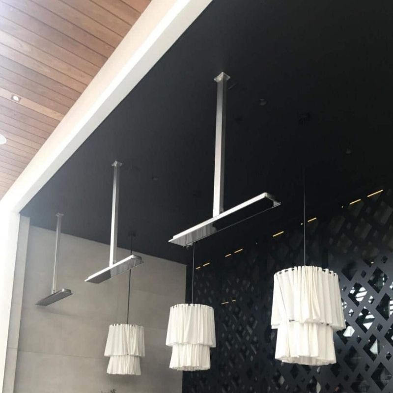 3 heater set mounted from suspension tubes