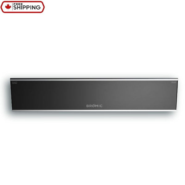 Stunning Bromic Platinum Black Panel electric radiant heater on wall