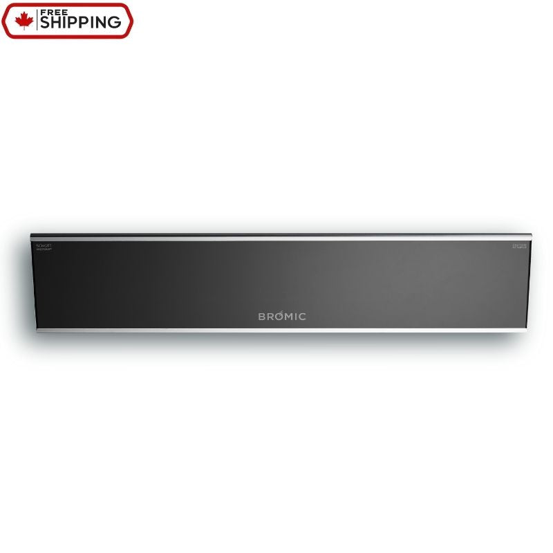 Stunning Bromic Platinum Black Panel electric radiant heater on wall
