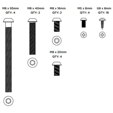 Bromic Screw Set for Tungsten Portable - complete set sketch view