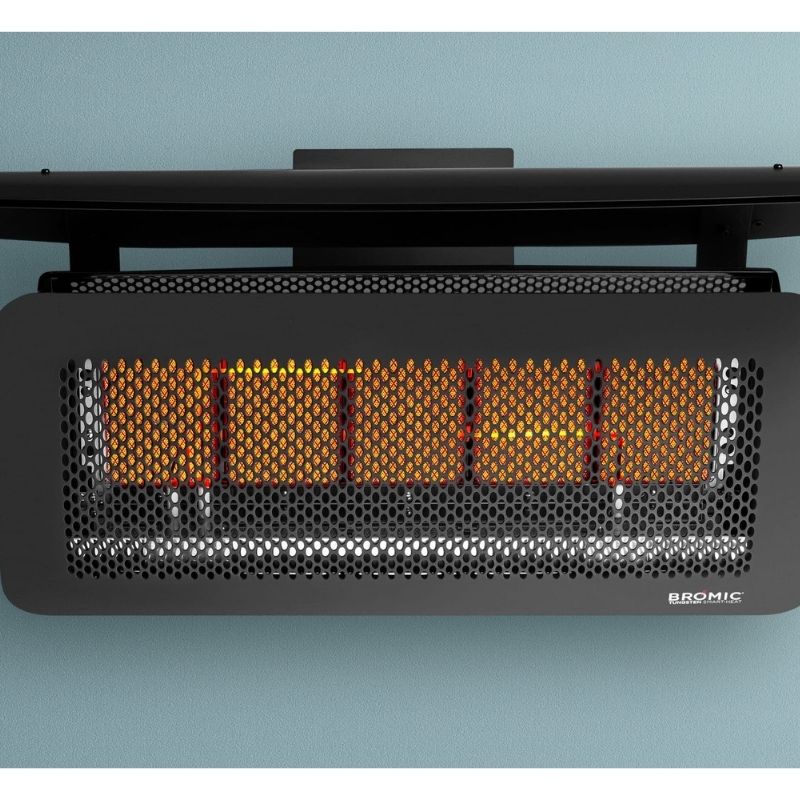 Tungsten Model 500 Gas Fired Radiant Heater, Colour Black with Heat Deflector
