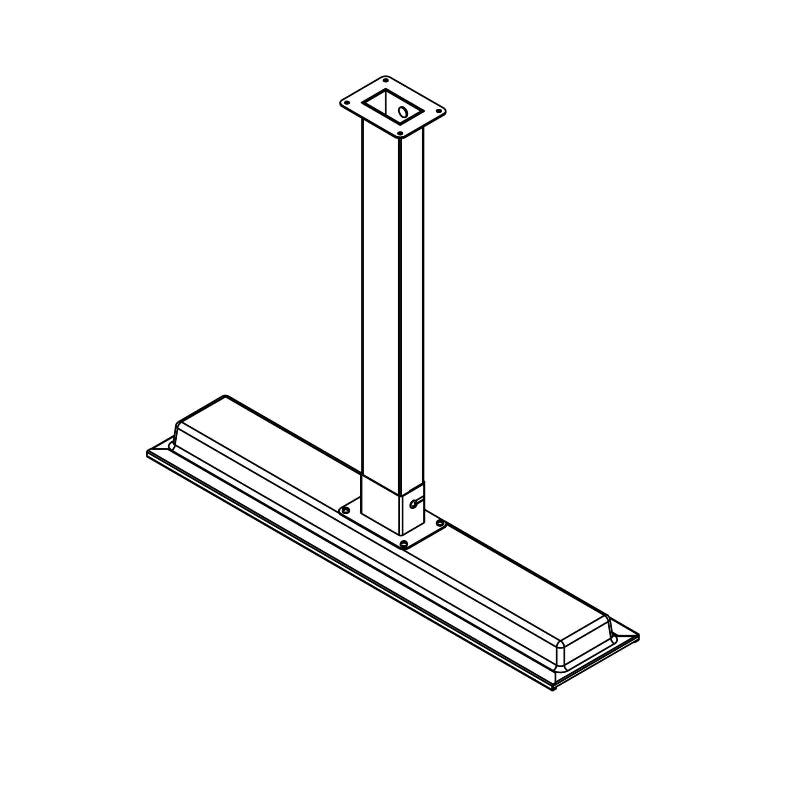 Black and white drawing of suspension tube ceiling mount