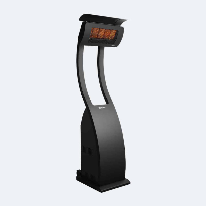 Profile View, Bromic Portable Tungsten Gas-Fired Radiant Heater, Black in Colour