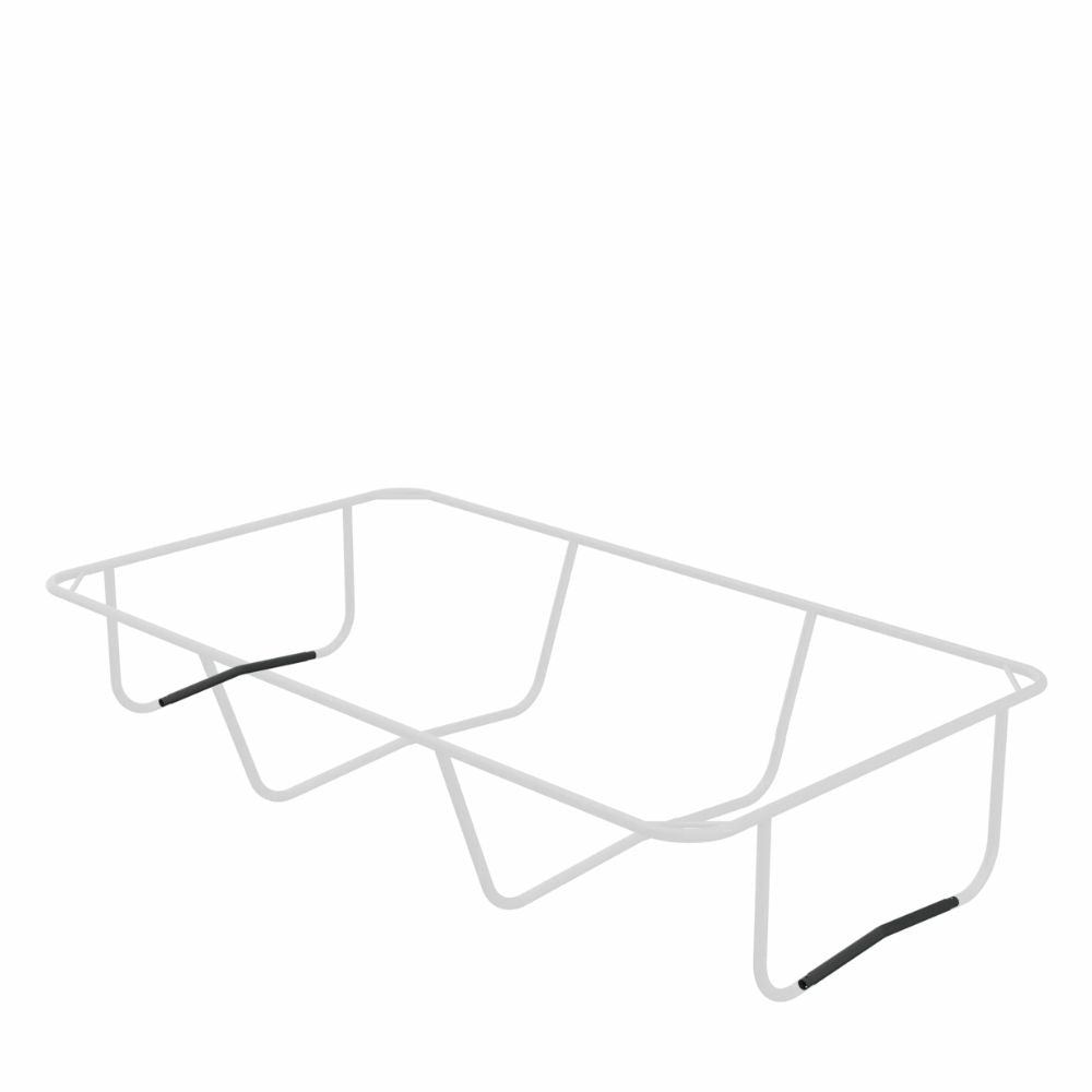 Highlight picture of where the connecting tube for end leg goes in the Rectangular Trampolines