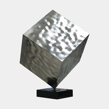 Cubic Geometric Steel Sculpture in a clean  background