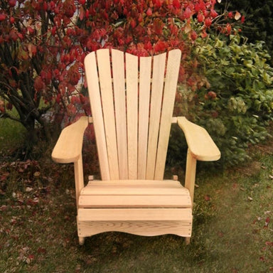 Customized Back Royal Adirondack Chair - Clear Cedar Wave Back