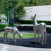 Deer III Geometric Steel Outdoor Sculpture - Two deer outdoor setting