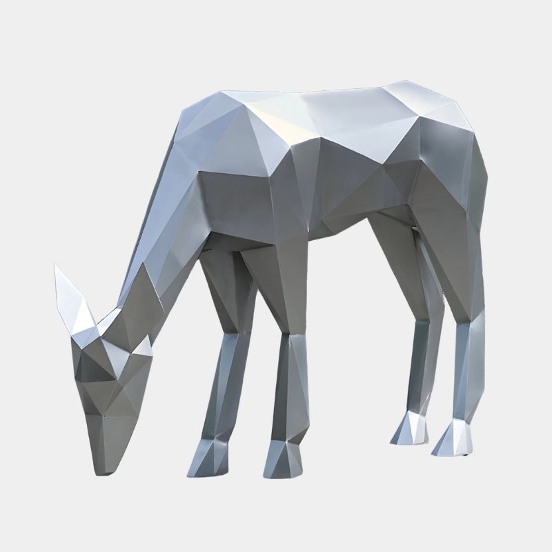 Deer III Geometric Steel Outdoor Sculpture - Clean background