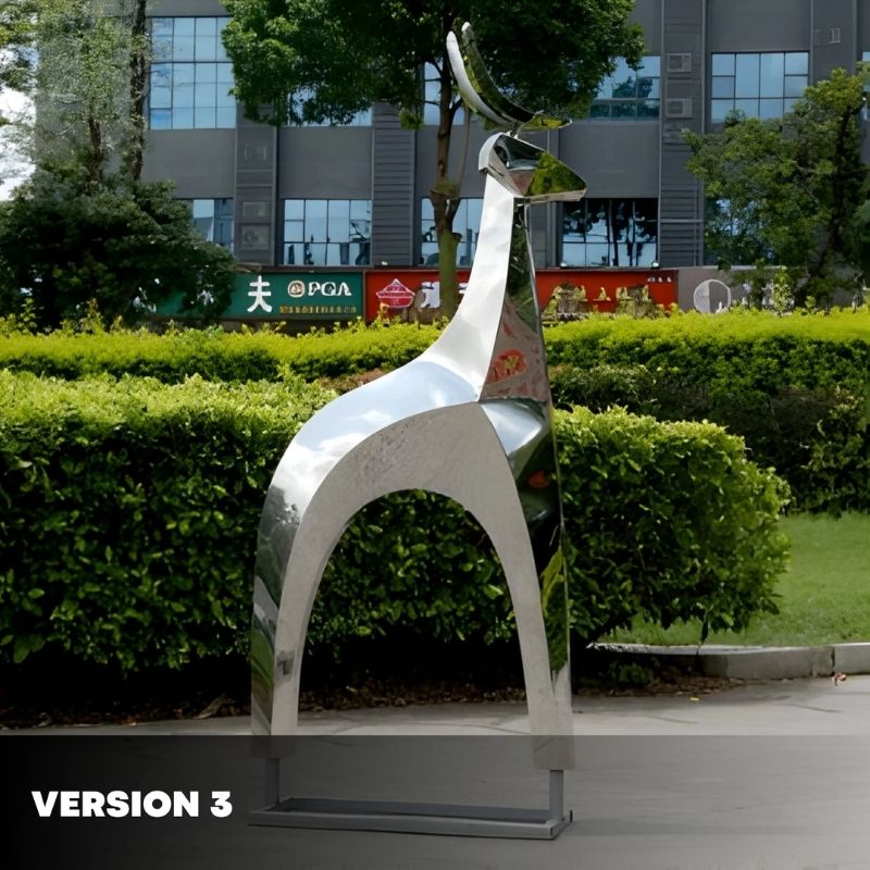 Deer Organic Steel Outdoor Sculpture - Version 3