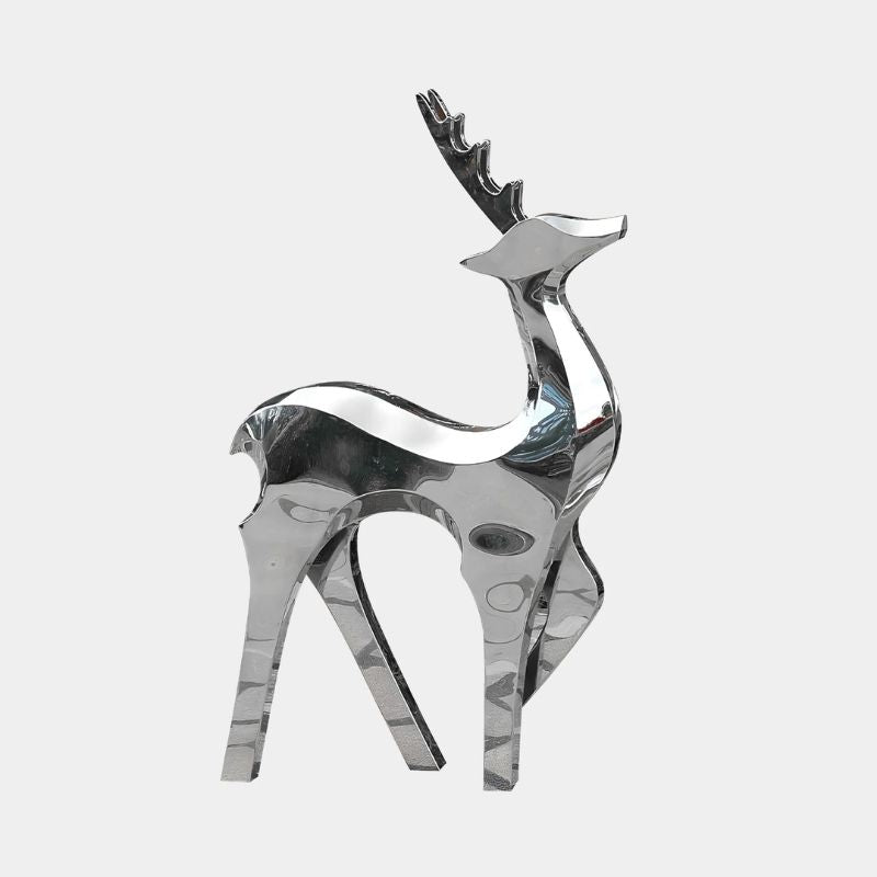 Deer Organic Steel Outdoor Sculpture - Clean background view