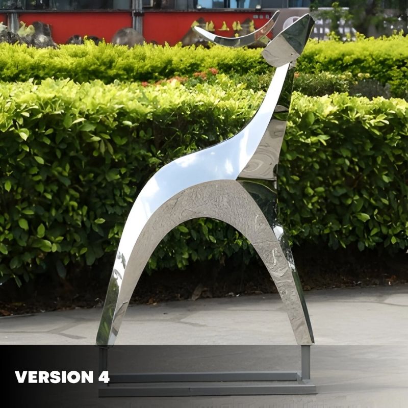 Deer Organic Steel Outdoor Sculpture - Version 4