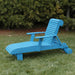 Deluxe Lounge Chair on grass with green bushes in the background - poly luxe - aruba blue