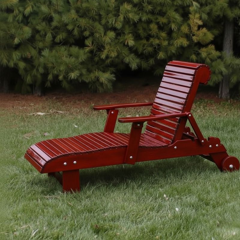 Deluxe Lounge Chair on grass with trees in the background - clear cedar - mahogany glossy