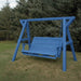 Blue Family Porch Swing with Frameon grass with trees in the background