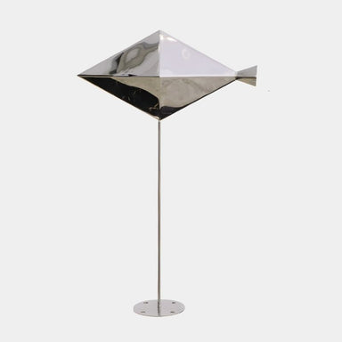 Fish Geometric Steel Outdoor Sculpture - clean front view
