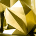 Howling Dog Gold Geometric Steel Sculpture - 100cm - Close up view 