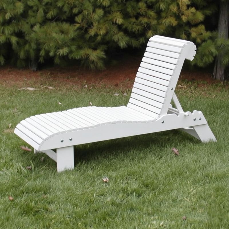 Lounge Chair on grass with trees in the background - poly luxe - white