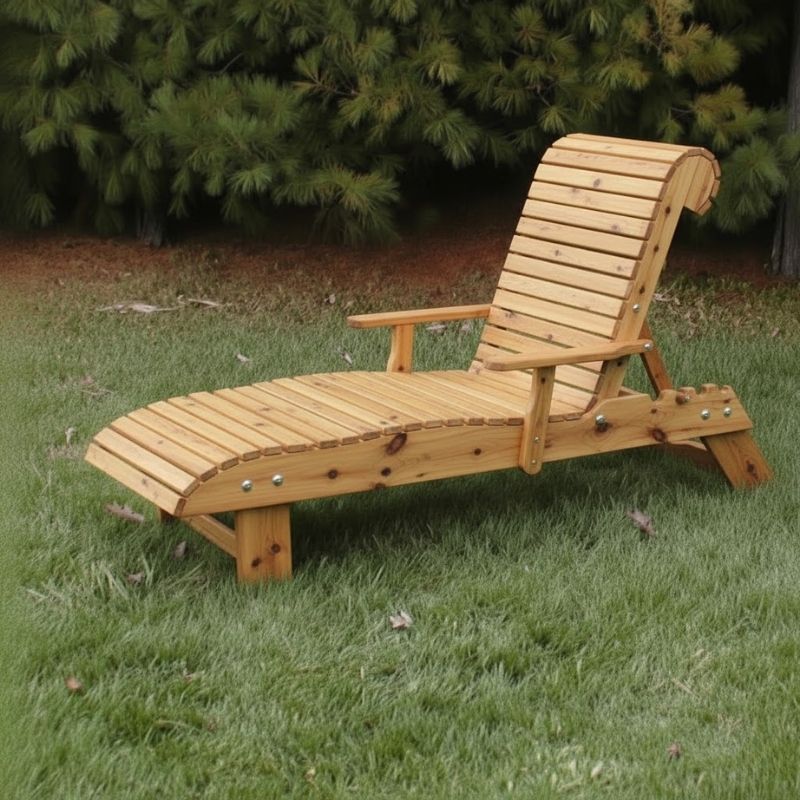 Lounge Chair on grass with trees in the background