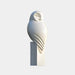 Minimalist Perched Owl Marble Outdoor Sculpture in a clear background