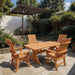Modern Dining Set for 4 with 5' Table under a wooden canopy in a garden setting - poly luxe - cedar