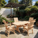Modern Dining Set for 4 with 5' Table in a garden setting - pine - unstained