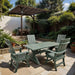 Modern Dining Set for 4 with 5' Table in a garden setting - poly luxe - turf green