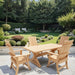 Modern Dining Set for 4 with 6' Table in a garden setting - poly luxe - woodgrain birchwood