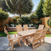 Modern Dining Set for 6 with 6' Tablein a garden setting - clear cedar -  unstained