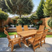 Modern Dining Set for 6 with 6' Tablein a garden setting - knotted cedar - unstained