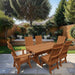 Modern Dining Set for 6 with 6' Tablein a garden setting - cedar - poly luxe