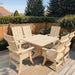 Modern Dining Set for 6 with Pedestal Table on a deck
