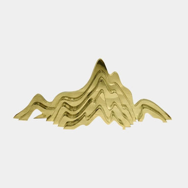 Mountain Range Gold Abstract Steel Sculptures - main product view clean background