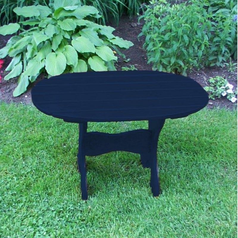 wood side table outdoors
