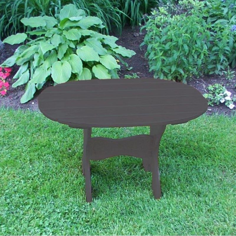 wood side table outdoors