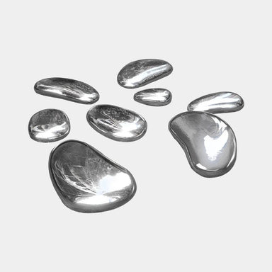 Pebble Organic Outdoor Steel Sculpture in a clean background