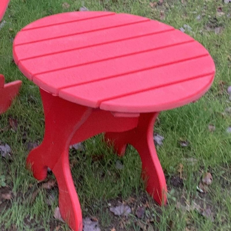 Red Poly-Luxe 100% Recycled Plastic 24" Adirondack Side Table www.thebestadirondackchair.com 