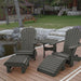 Royal Complete Patio Set on a wooden deck by a pond with a cabin in the background - poly luxe - dark grey