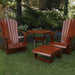 Royal Patio Set on grass with trees in the background - knotted cedar - olden glossy